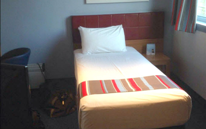 A single room at Travelodge London Central Aldgate East Hotel