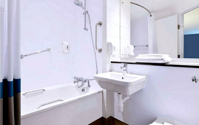 A typical bathroom at Travelodge London Central Southwark