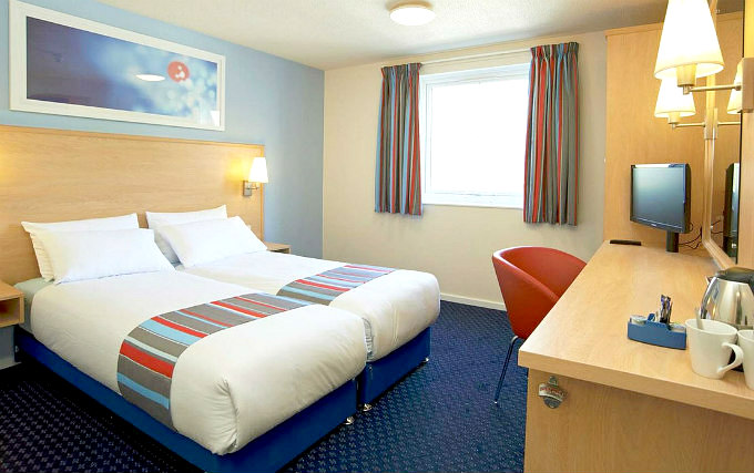 A typical twin room at Travelodge London Central Southwark
