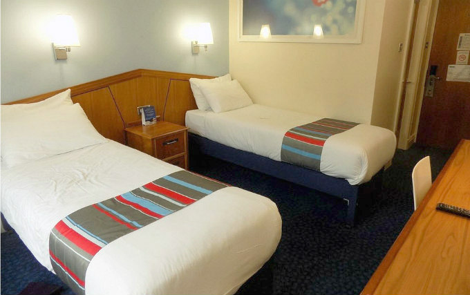 A typical twin room at Travelodge London Kings Cross Royal Scot Hotel