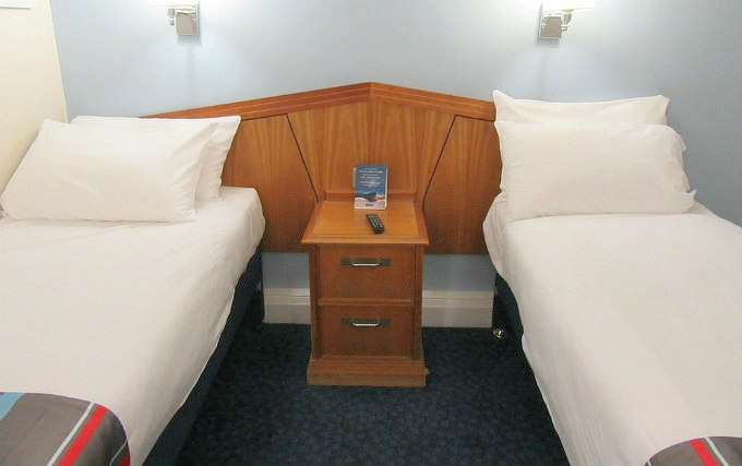 A twin room at Travelodge London Kings Cross Royal Scot Hotel