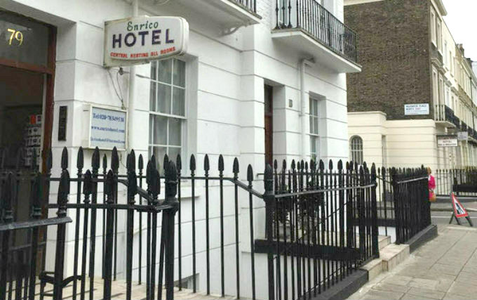 An exterior view of Enrico Hotel