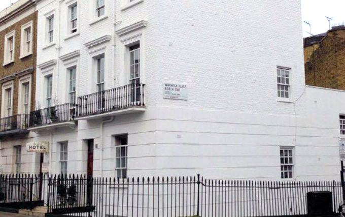 The exterior of Enrico Hotel