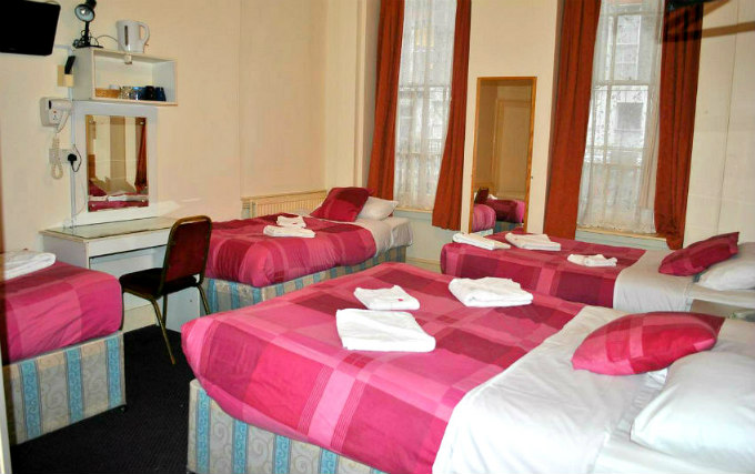 A typical dorm room at Grenville Hotel