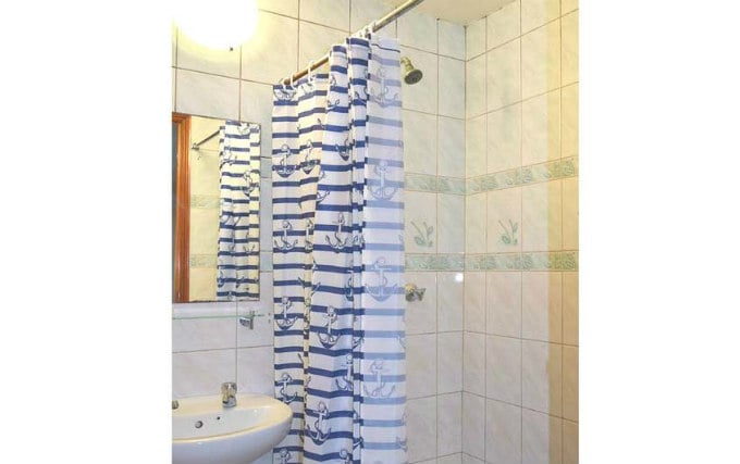 A typical shower system at Ventures Hotel