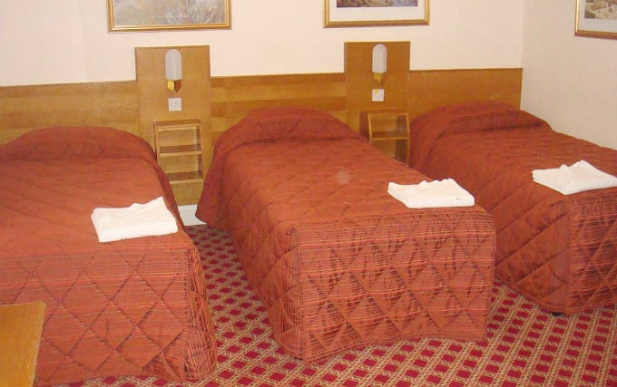 A typical triple room at Seymour Hotel