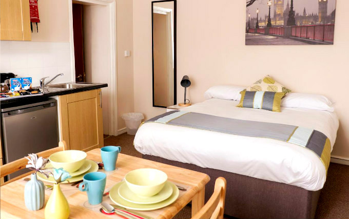 A comfortable double room at United Lodge Hotel and Apartments