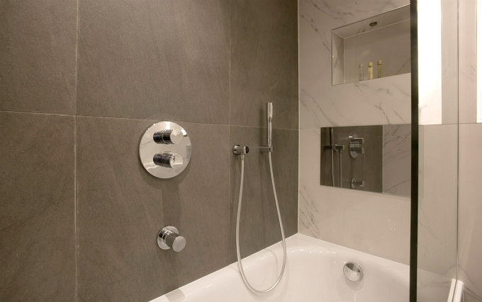 A typical bathroom at Merit Kensington Hotel