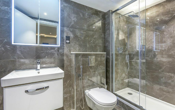 A typical bathroom at BShan Apartments