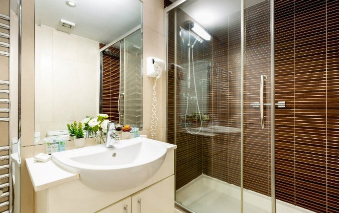 A typical shower system at Blue Star Apartments London