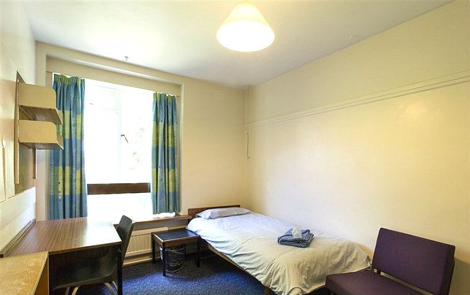 A single room at Ifor Evans Hall