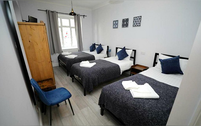 A typical quad room at Golders Park Hotel London