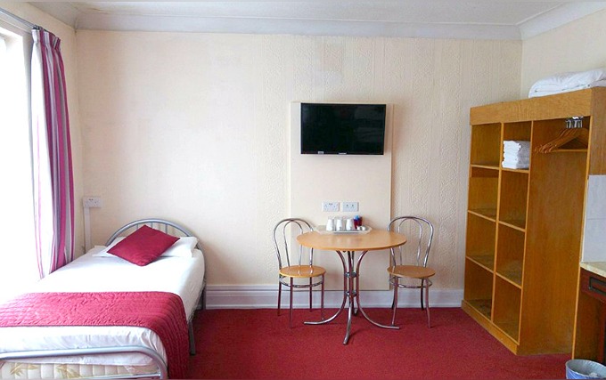 A typical single room at St Nicholas Hotel