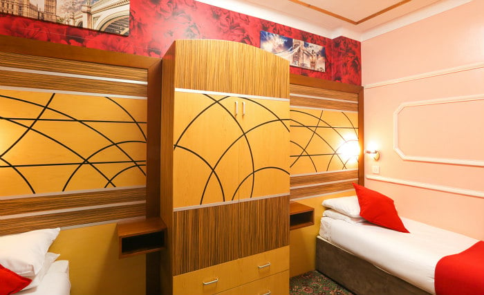 A twin room at Vegas Hotel London is perfect for a two guests