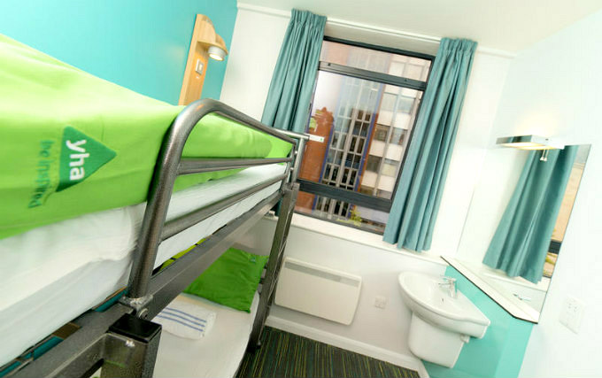 A typical twin room at YHA London Oxford Street