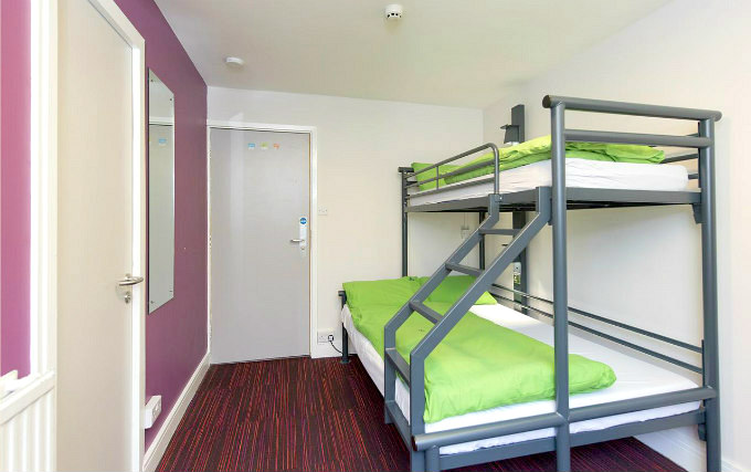A typical triple room at YHA London Rotherhithe