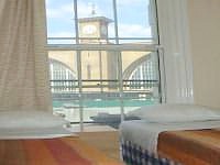 Twin room with Kings Cross Station in the background