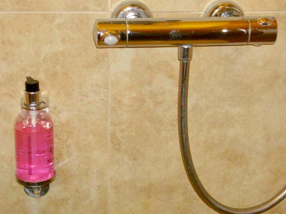 A typical shower system at Forest Gate Hotel