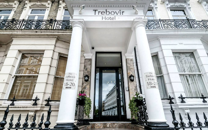 The exterior of Trebovir Hotel London