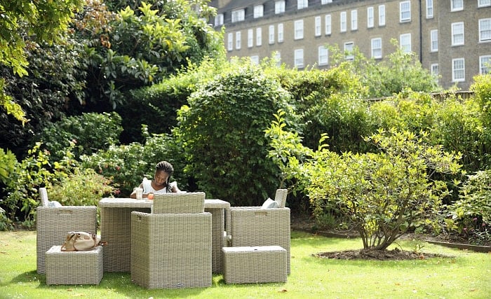 The attractive gardens and exterior of Goldsmiths House