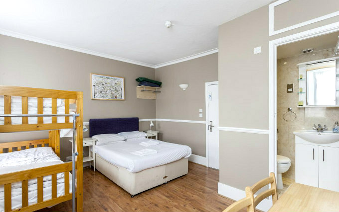 A typical quad room at Belgravia Budget Rooms