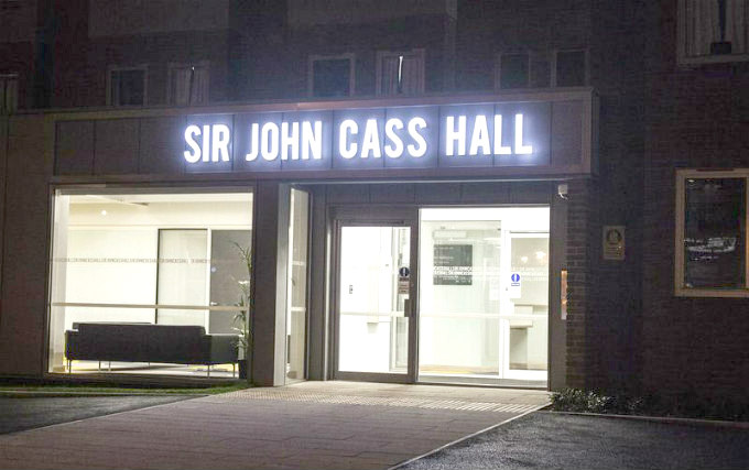 An exterior view of Sir John Cass Hall
