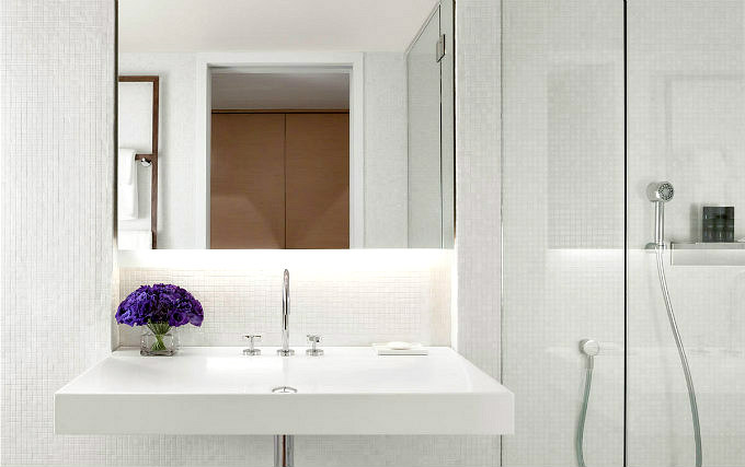 A typical shower system at The London EDITION