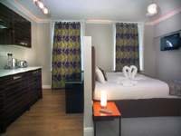 A typical double studio at the Apart Hotel 73