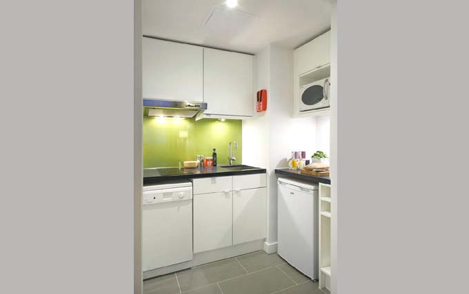 kitchen at Citadines London Covent Garden