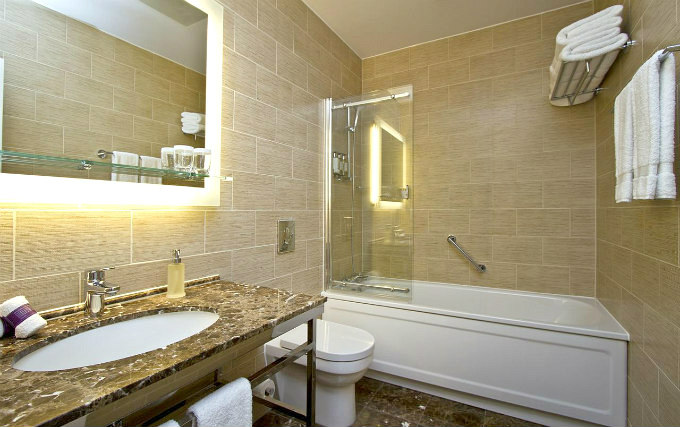 A typical bathroom at St. Ermins Hotel Autograph Collection