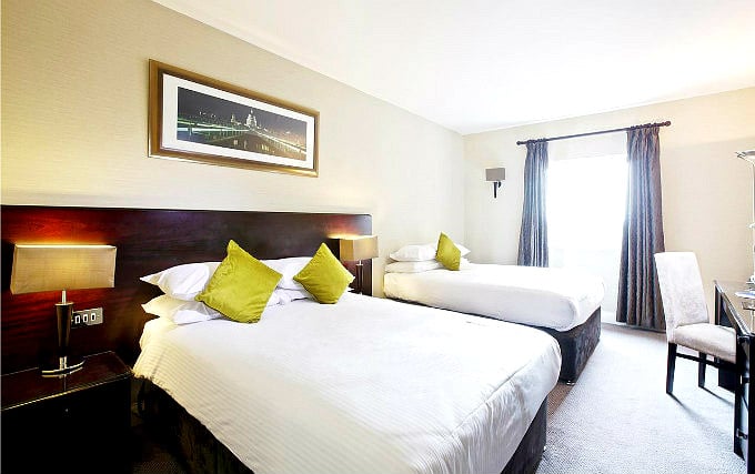 A typical triple room at Millennium & Copthorne Hotels at Chelsea Football Club