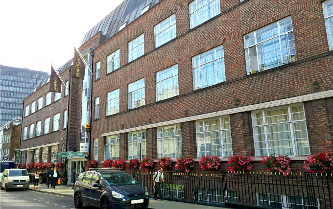 The entrance to The Wesley