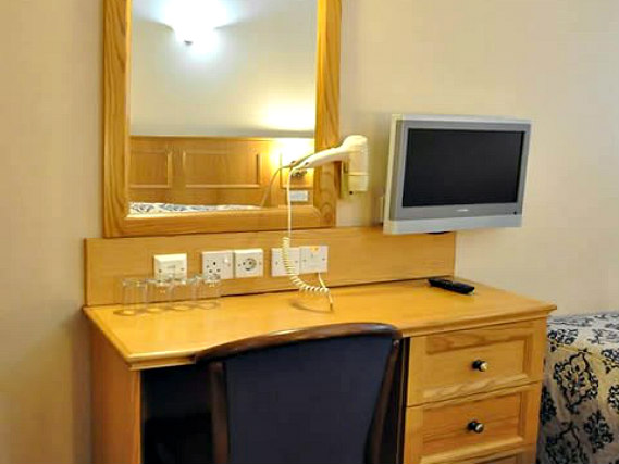Most rooms have desks