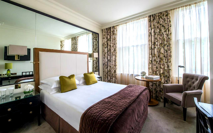 A typical double room at The Kensington Hotel