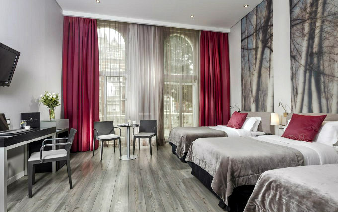 A typical triple room at 54 Queens Gate Hotel