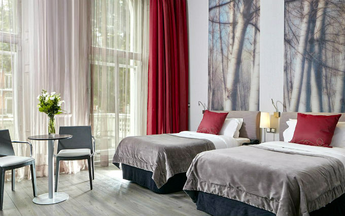 A typical twin room at 54 Queens Gate Hotel