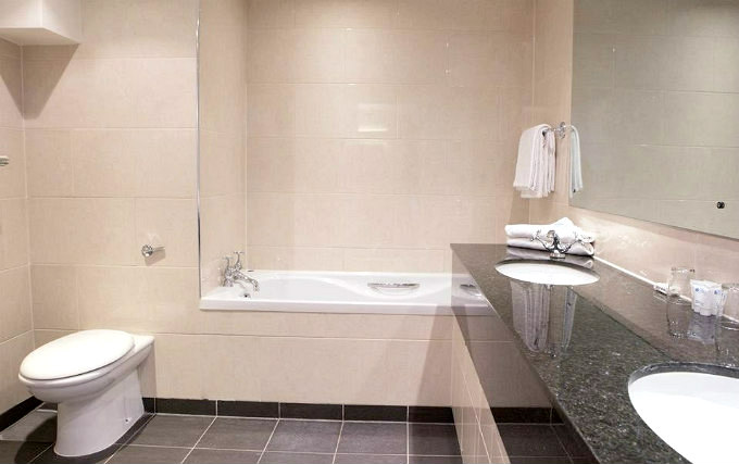 A typical bathroom at Imperial Hotel