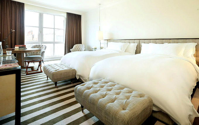 A typical triple room at Rosewood London