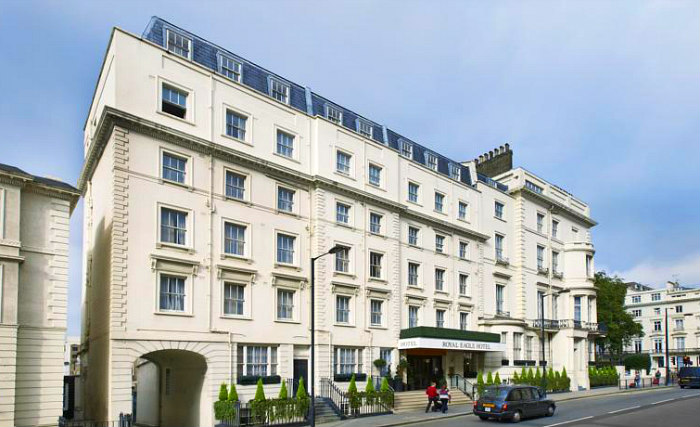 An exterior view of Royal Eagle Hotel London