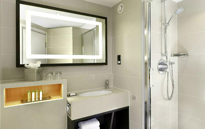 A typical shower system at Doubletree by Hilton London Ealing Hotel