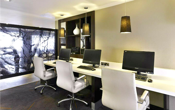 Stay in touch online with modern computers and LCD screens at Doubletree by Hilton London Ealing Hotel