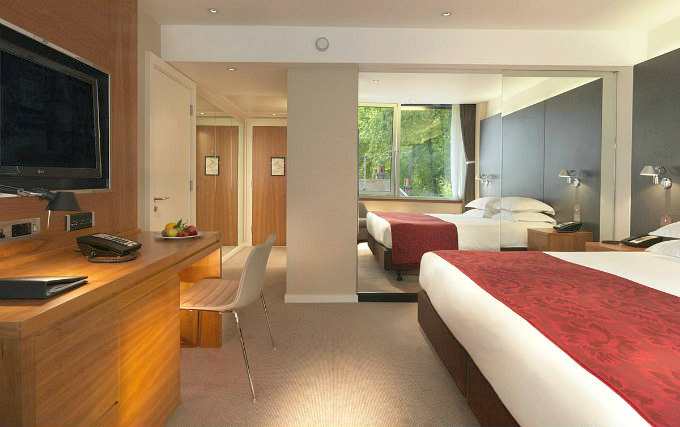 A typical quad room at Royal Garden Hotel