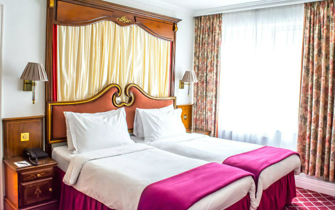 A twin room at Rathbone Hotel