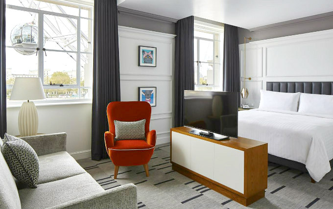 A typical double room at Marriott County Hall
