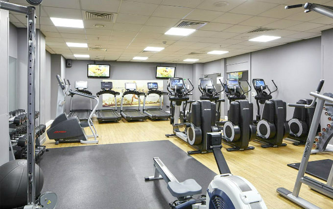 Gym at London Heathrow Marriott Hotel