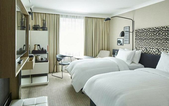 A twin room at London Marriott Hotel Maida Vale