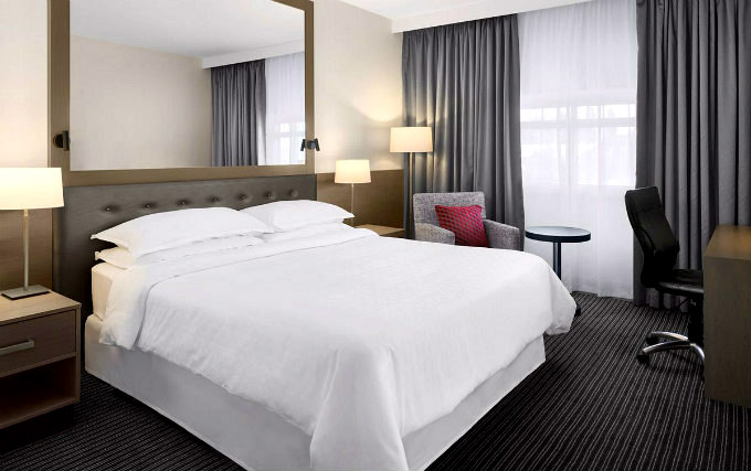 A typical double room at Sheraton Heathrow Hotel