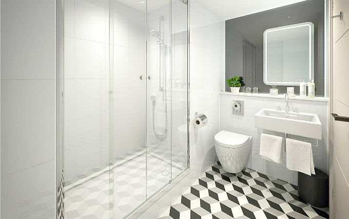 A typical shower system at Strand Palace Hotel