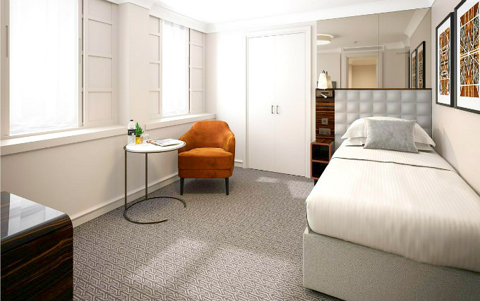 A single room at Strand Palace Hotel