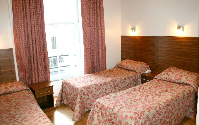 A typical triple room at Wedgewood Hotel London